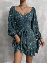 Bohemia Puff Sleeves Leopard V-Neck Dress