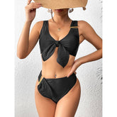 Color Block Knot Bikini Swimsuit