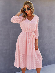 Casual Loose A-Line Buttoned Midi Dresses