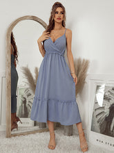 Vacation A-Line Solid Color V-Neck Dress