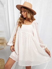 Square Neck Flare Mini Dress