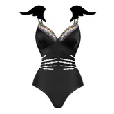 Flaxmaker Halloween Special Limited Edition Devil Wings One Piece Swimsuit