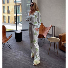 Fashion Casual Embroidery Two Piece Set