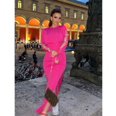 Bowknot Pink Cutout Elastic Bandage Dress