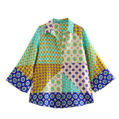 Color Block Printed Shirt and Pants Set