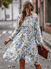 Bohemia Puff Sleeves Floral Dress