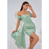 Bandeau Fishbone Mini Dress