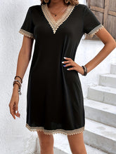 Split-Joint A-Line High Waisted V-Neck Mini Dresses