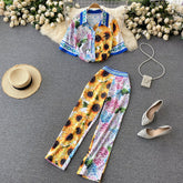 Flaxmaker Blossom Color Block Two Piece Set