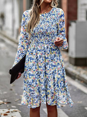 Bohemia Puff Sleeves Floral Dress