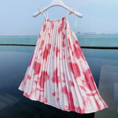 Kid 3D Flower Tie-dye Dress