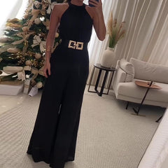 Off Shoulder Halter Jumpsuit