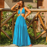 Cut out Halter Midi Dress