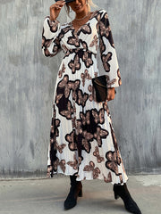 Bohemia Loose Floral V-Neck Dress