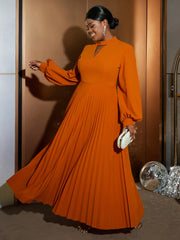 Plus Size Cutout Puff sleeve Dress