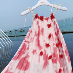 Kid 3D Flower Tie-dye Dress