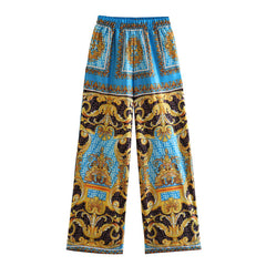 Casual Printed Shirt and Pants Set Flaxmaker