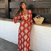 Backless Cutout Printed Dress