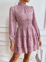 Bohemia A-Line Floral High-Neck Dress