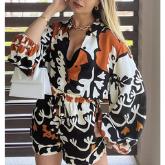 Casual Printed Shirt and Pants/Shorts Two Piece Set Flaxmaker
