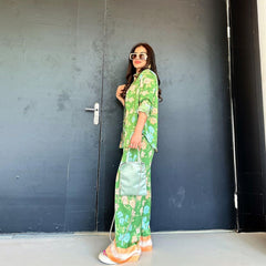 Floral Printed Shirt and Pants Set