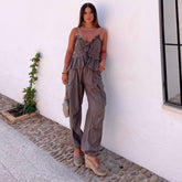 Lace Solid Color Sling Cami and Pants Set