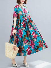 Loose Flower Printing National Dress