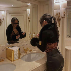 Luxurious Open Front Long Sleeve Knit Bolero Jacket - Black