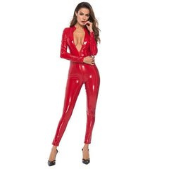 Womens Faux Leather Bodysuits