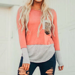 Fashion Striped Sequins Blouse
