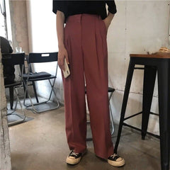 Straight Large Size Casual Solid Wide Leg Trousers Streetwear Suit Full Length Hot Selling Chic Loose High Quality Pants