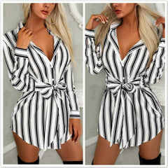 Fashion Long Sleeve Button Mini Dress