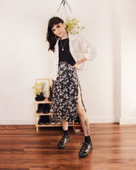 Split High Waist Leopard Print Skirts