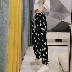 High Waist Jogging Pants Printed Loose Sportwear Trousers Female Korean Hip Hop Pants Casual Wide leg Streetwear Pants