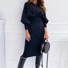 Fashion O neck Long Sleeve Pencil Dress