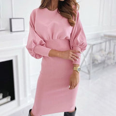 Fashion O neck Long Sleeve Pencil Dress