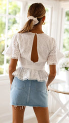 Women's Lace V neck T shirt