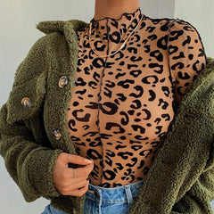 Leopard Printed Skinny Bodysuits