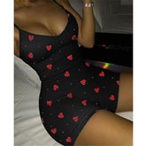 Club V neck Lovely Heart Bodysuits