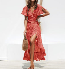 Beach Floral Boho Casual Party Maxi Dress