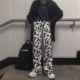Cow Print Wide Leg Pants