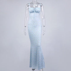 Cryptographic Floral Print Cottagecore Elegant Sleeveless Maxi Sundress
