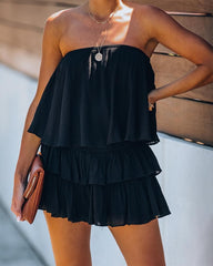 Fashion Summer Elegant Off Shoulder Layered Ruffle Romper