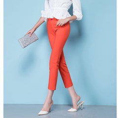 Slim Straight Trousers Women's Pants All Match Casual Spring Legging Pants Plus Size S 4XL Ankle Length Pants
