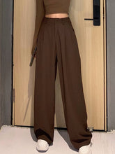 Retro Solid Color Wild Straight Wide Leg Pants