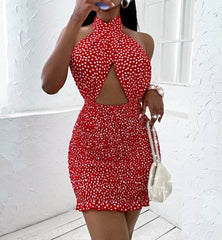 Tie Up Short Wrap Bodycon Sundress