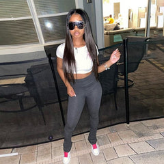 Y2K Pants Streetwear Legging Fashion Solid Ruched Stacked High Waist Sweatpants Casual Trousers Pencil Pants Jogging