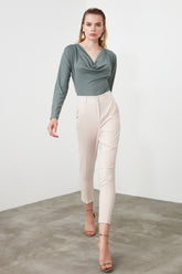 Pomegranate Flower Basic Casual Trouser Ankle Pencil Slim Fit Women's Pants Trouser Suits Woman Clothes