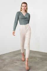 Pomegranate Flower Basic Casual Trouser Ankle Pencil Slim Fit Women's Pants Trouser Suits Woman Clothes