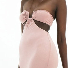 Summer Backless Wrap Chest Maxi Dress